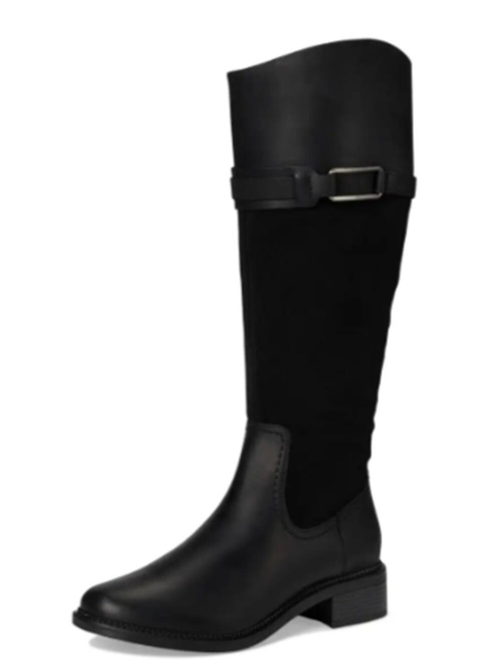 Clarks Womens Maye Carly Knee High Boots Size 9.5 Wide Black Leather NWOB